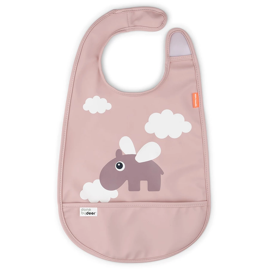 Done by Deer™ Klettverschluss-Lätzchen Happy clouds rosa