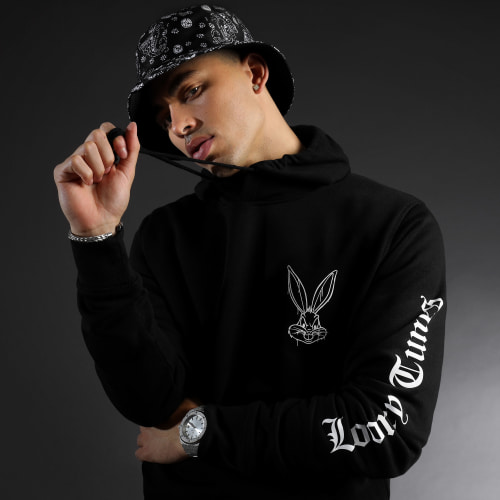 Sweat Capuche Angry Bugs Bunny Noir Blanc