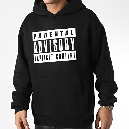 Sweat Capuche Oversize Big Front Logo Noir Blanc