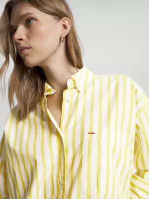 Camisa oversized listrada Tommy Icons