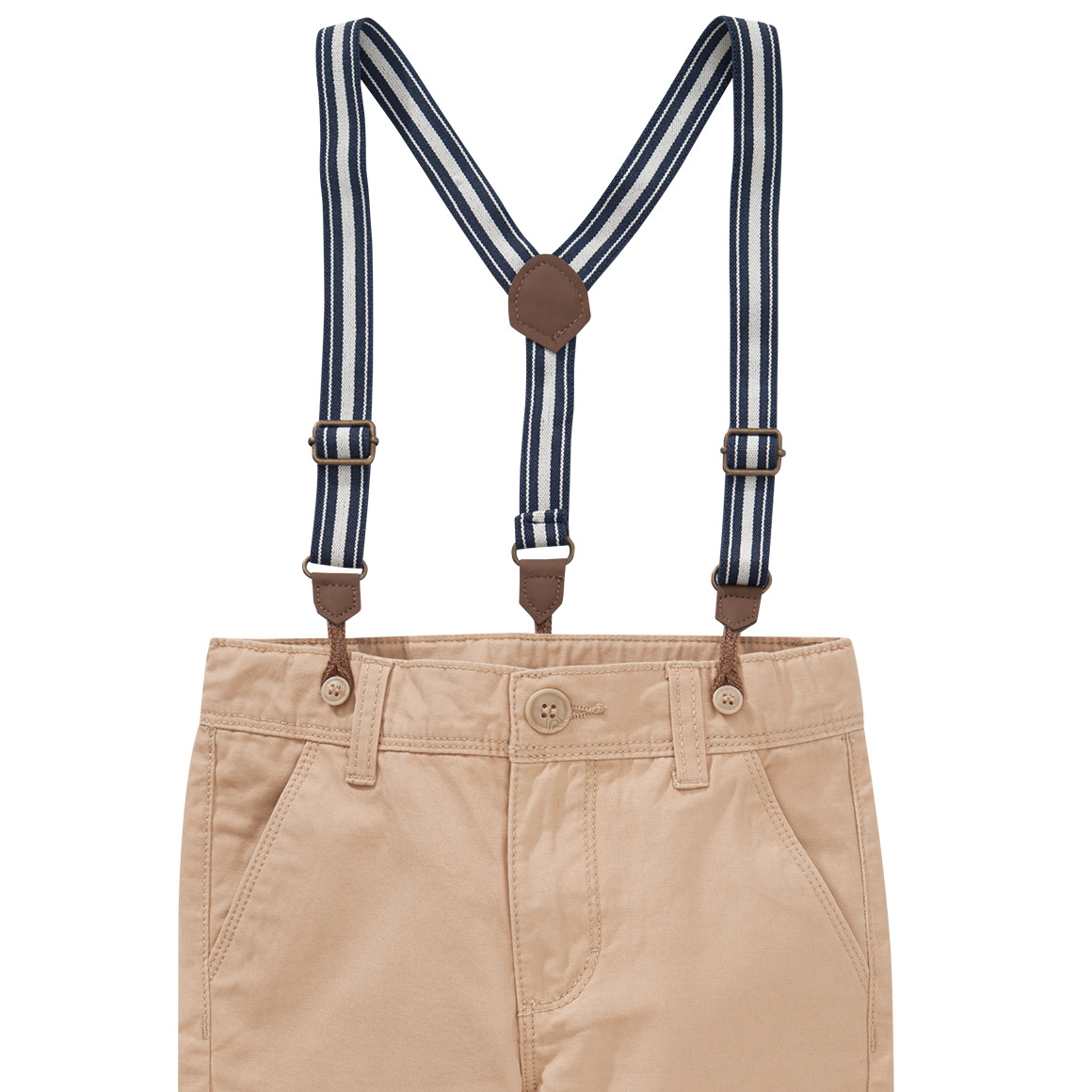 Topolino Jungen Chinohose mit Hosenträgern beige
