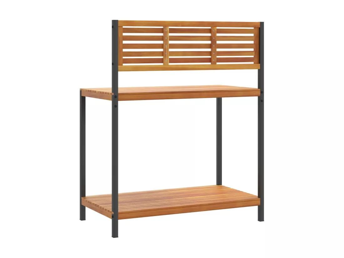Table de travail de jardin bois d'acacia solide et acier