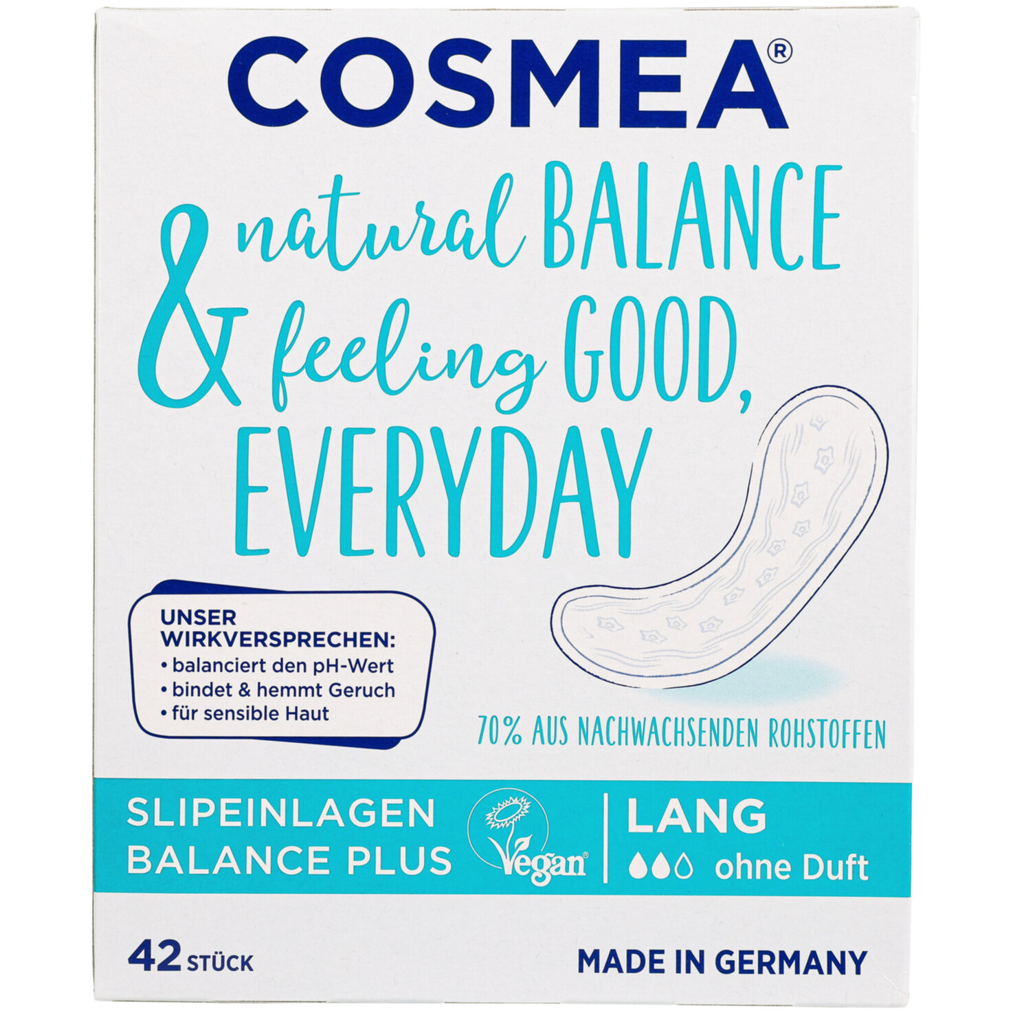 COSMEA Slipeinlagen Balance Lang 42 Stück