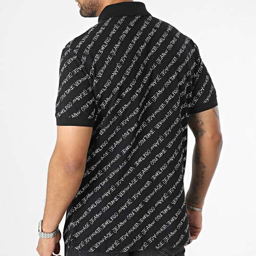 Polo Manches Courtes Print Signature 75GAG6R0 Noir