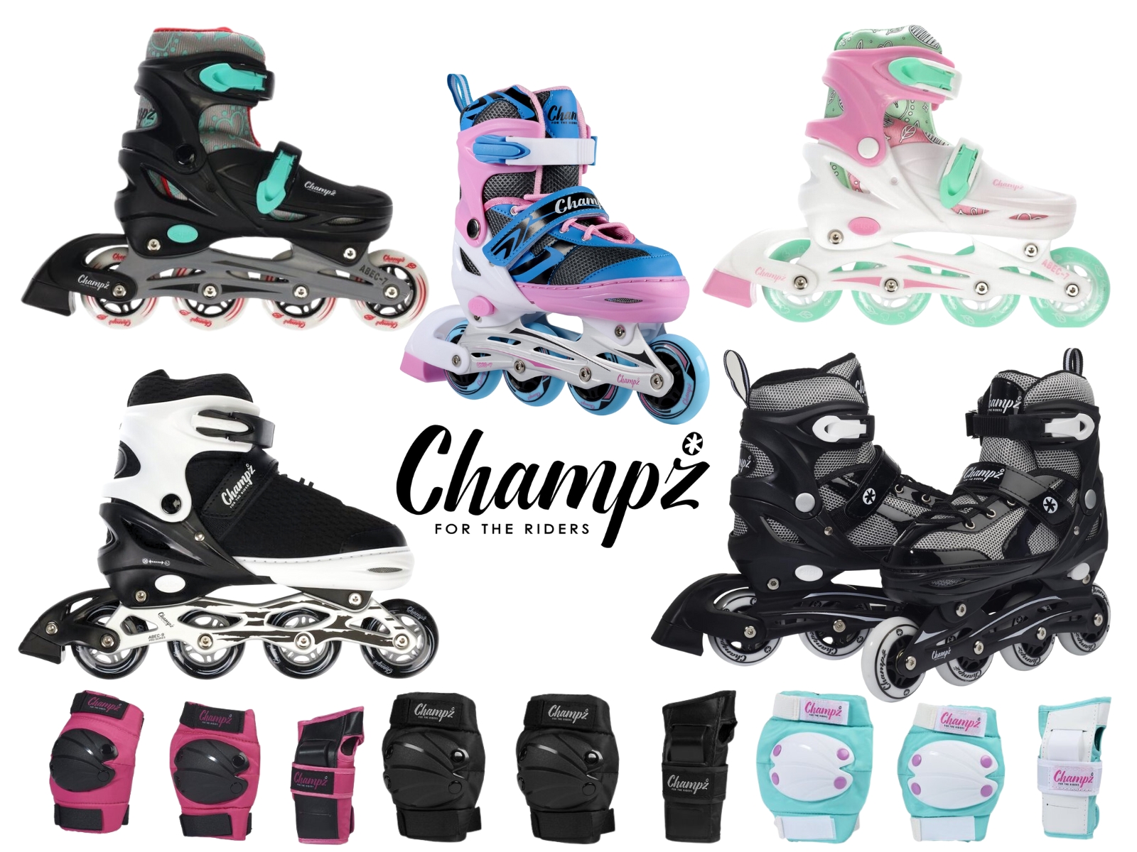 Champz Beginner Kinder Inline Skates Wit Hardboot ABEC7