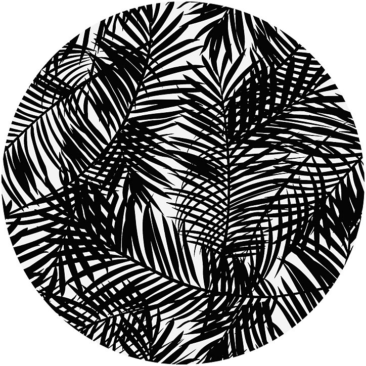 Tapis vinyle Amazone noir rond D99 cm