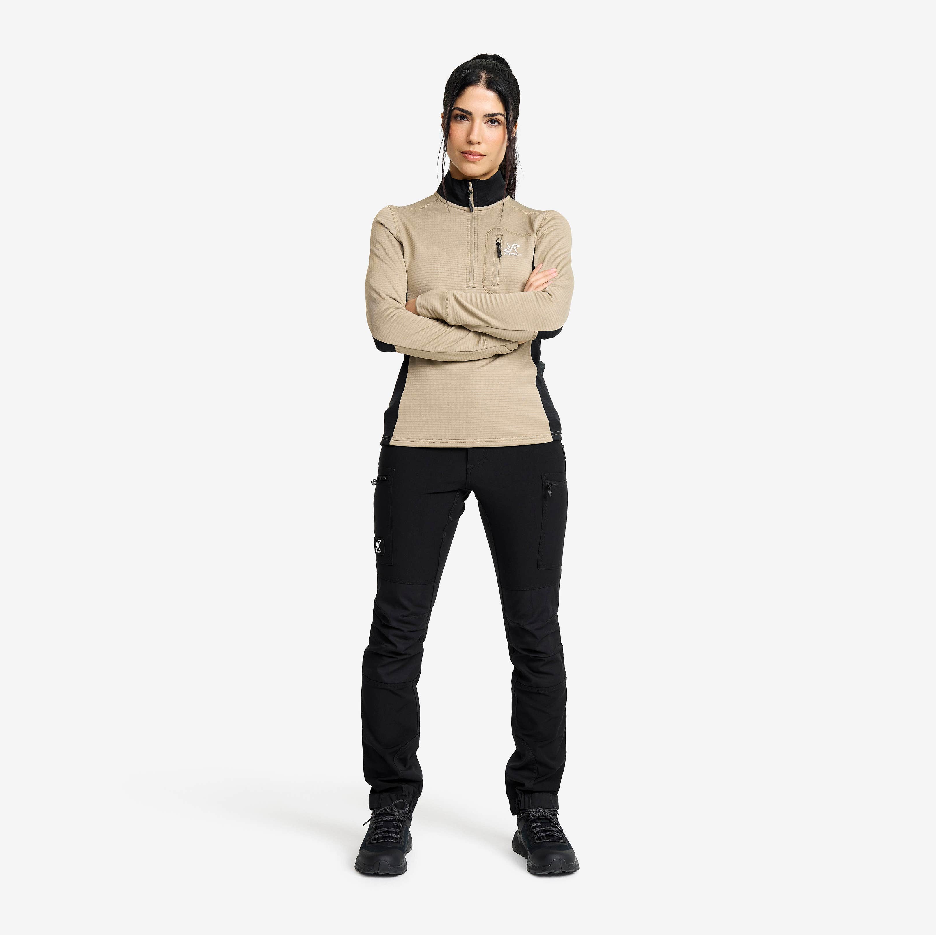 Waffle Half-zip Fleece  Dame Aluminium