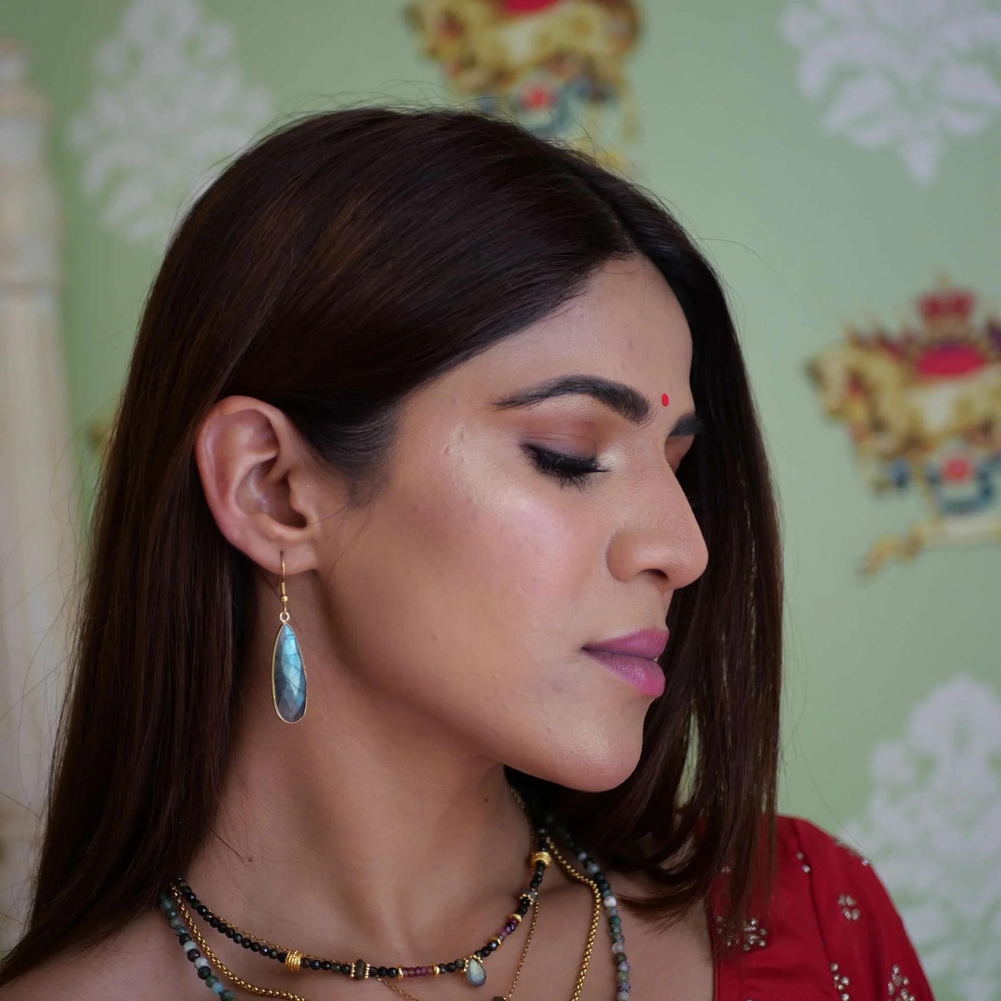 ISHITA - Boucles d'oreilles labradorite | Gris