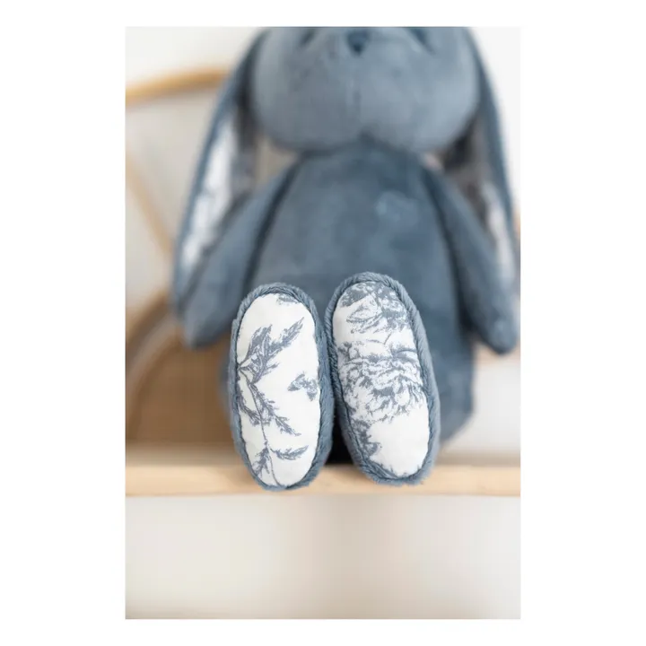 Tartine et Chocolat Peluche Augustin le lapin Toile de Jouy | Bleu