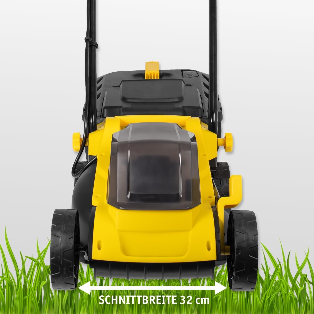 Akku-Rasenmäher 20V mit 2X Akkus & Ladegerät | 320mm Schnittbreite | Höhenverstellbar (25-65mm) | 30L Grasfangkorb | Ergonomischer Handgriff | Schnellladung in 60-90 Min | Leicht & Wendig