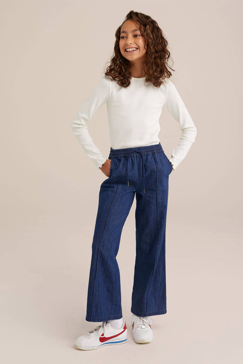 WE Fashion longsleeve - set van 2 zwart/wit