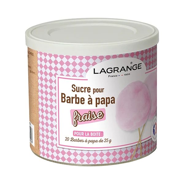 Sucre à barbe à papa Fraise 500 g 380007 Lagrange