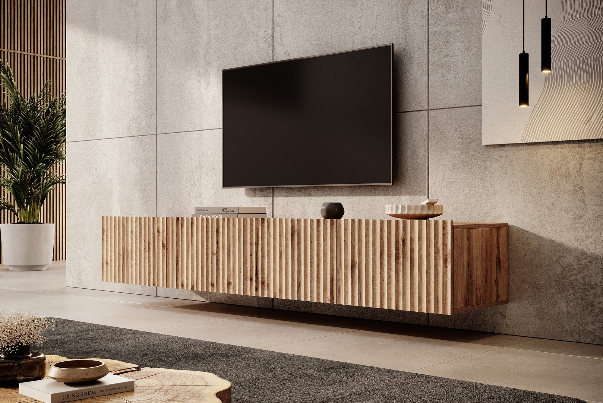 Meubella - TV-Meubel Pepinos - Eiken - 200 cm