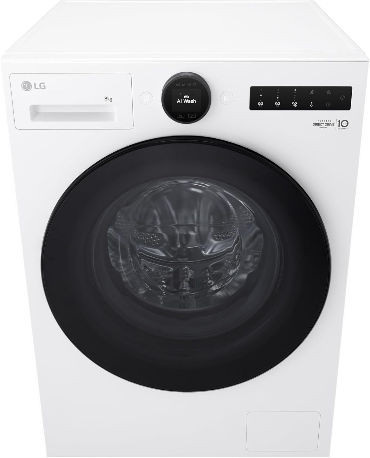 LG F4WX808YC, Waschmaschine, Frontlader, 8 kg, 1350 U/Min, AI DD, Steam, Inverter Direct Drive, leise und effizient, Weiß [Energieklasse A]