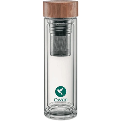 Bouteille infuseur double paroi - Verre -  420 ml