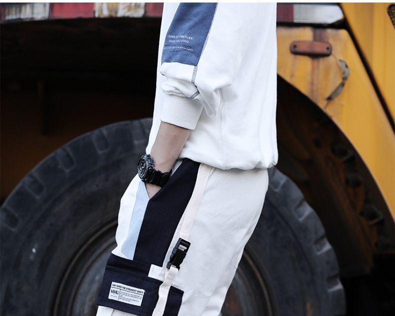 DuckleBeam - Color-Block Cropped Cargobroek