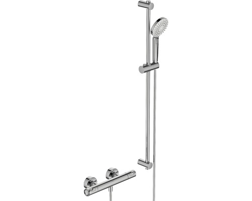 Fittingset douchekraan met thermostaat Ideal STANDARD Ceratherm T50 douchestang lengte 90 cm chroom A7218AA