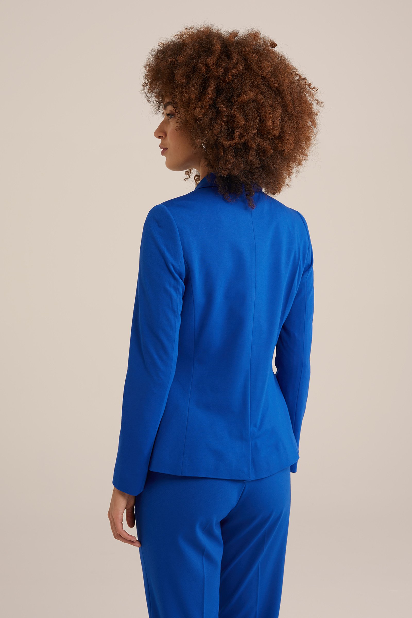 getailleerde jersey-stretch blazer WE Fashion Felblauw
