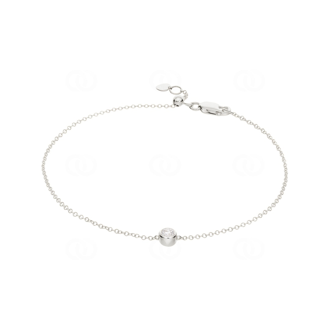 Armband 750/18 K Weissgold mit Diamant 0.10 ct H/si