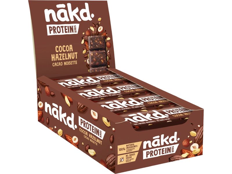 Nakd Riegel Haselnuss/Kakao, 16 x 45 g Protein Rohkostriegel