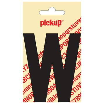 Pickup plakletter W zwart mat 90 mm