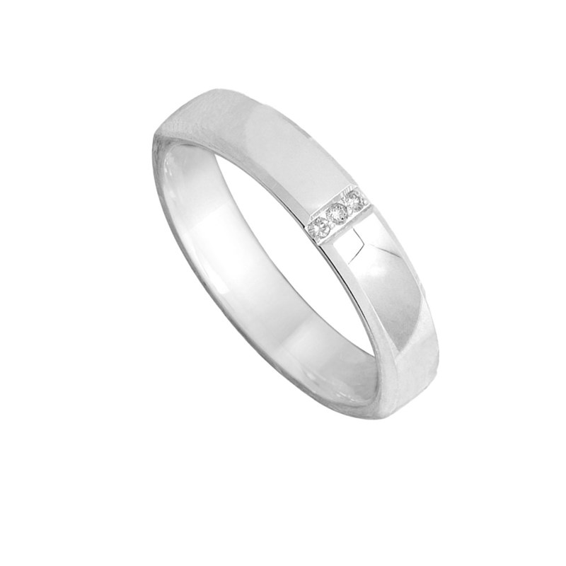 Bague Mixte - Or 18 Carats - Diamant 0,02 Carats