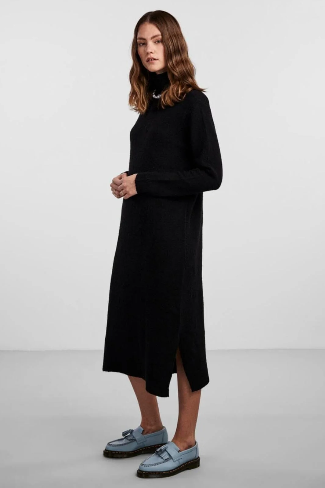 Pieces Pcjuliana Ls Rollneck Knit Dress 3933929 black
