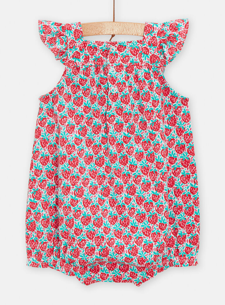 Barboteuse à imprimé fraise pour bébé fille
