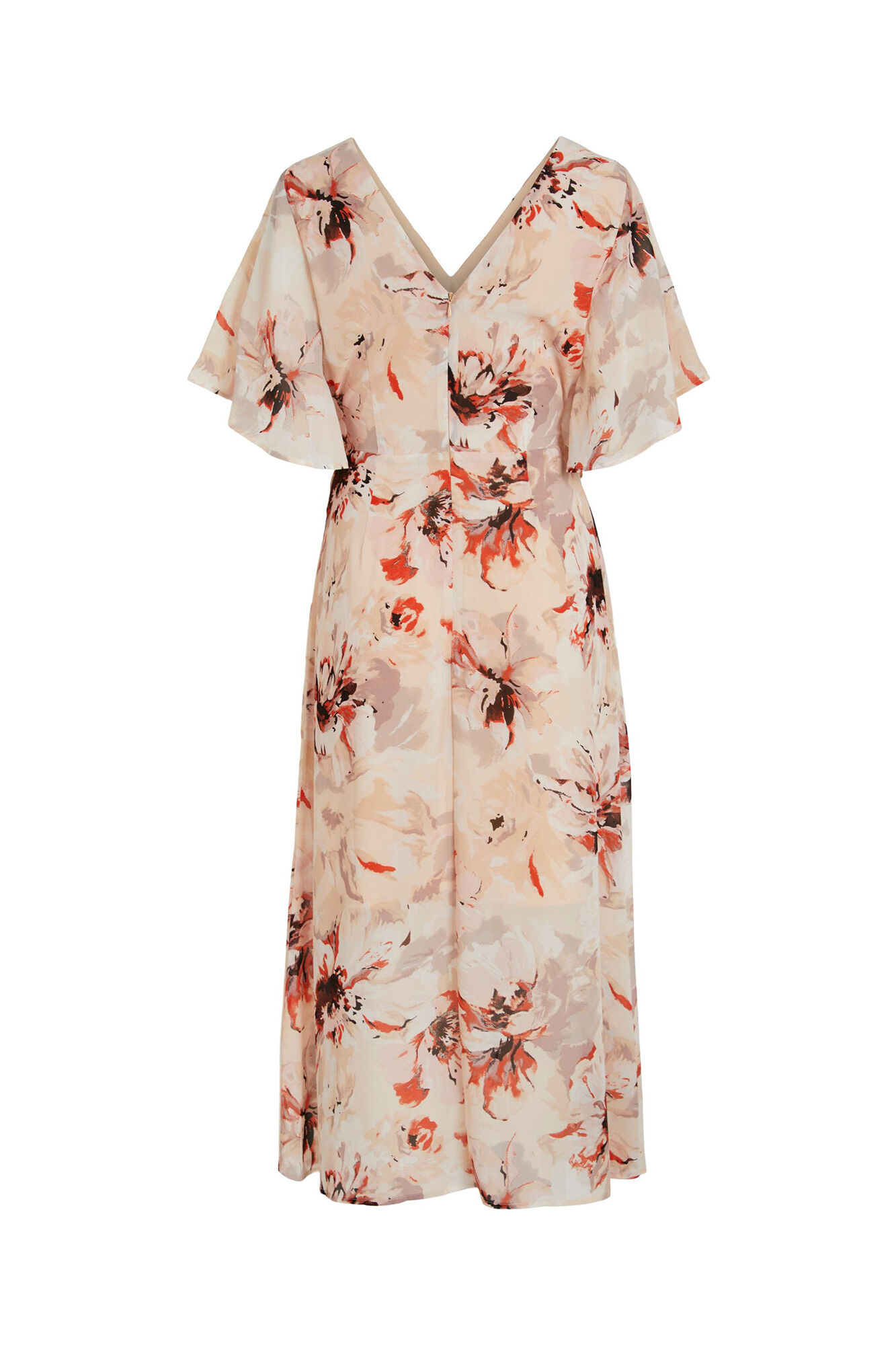 Vestido longo com mangas curtas - Rosa