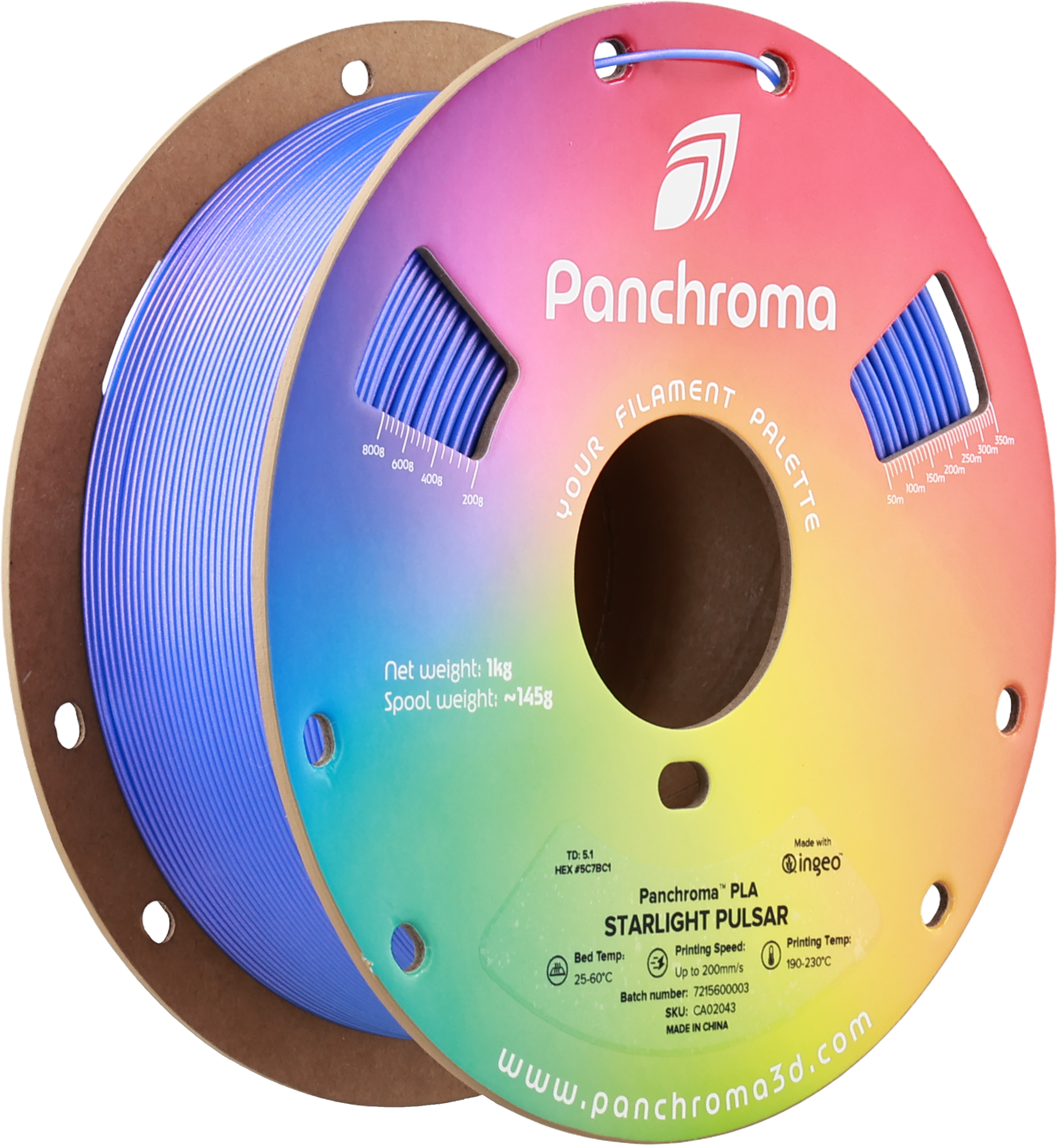 Polymaker  Panchroma™ PLA Starlight Pulsar, 1,75 mm / 1000 g    Die Neutronenstern-Optik für deine Drucke