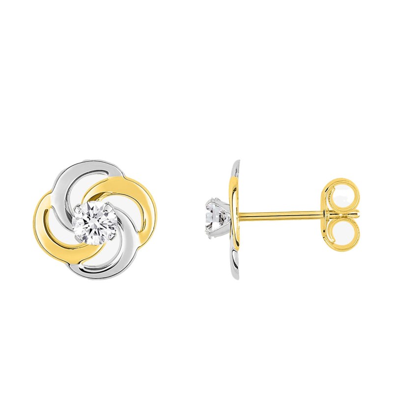 Boucles d'oreilles femme - Oxyde de zirconium - Or 9 Carats