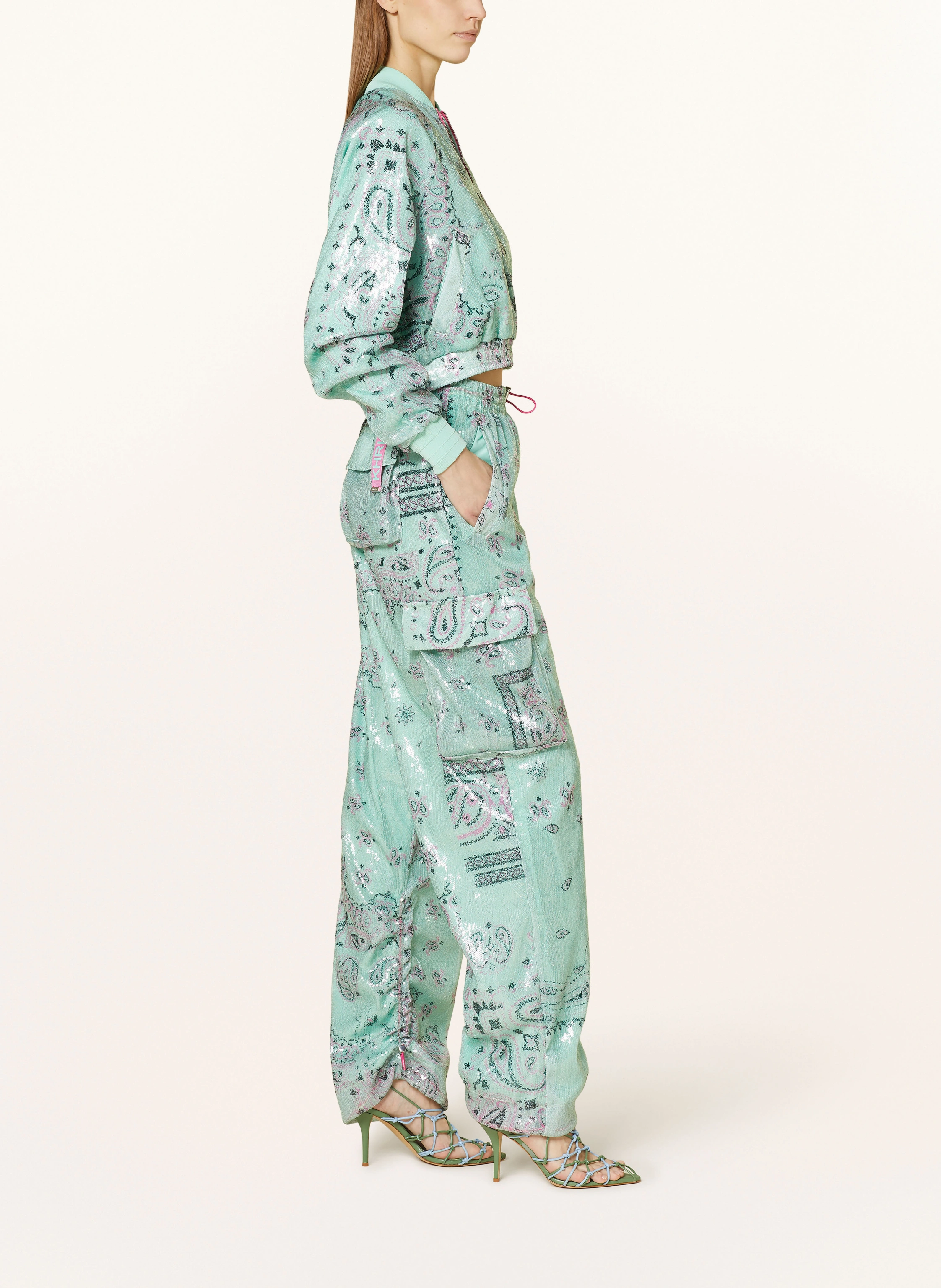 KHRISJOY Cargohose mit Pailletten
