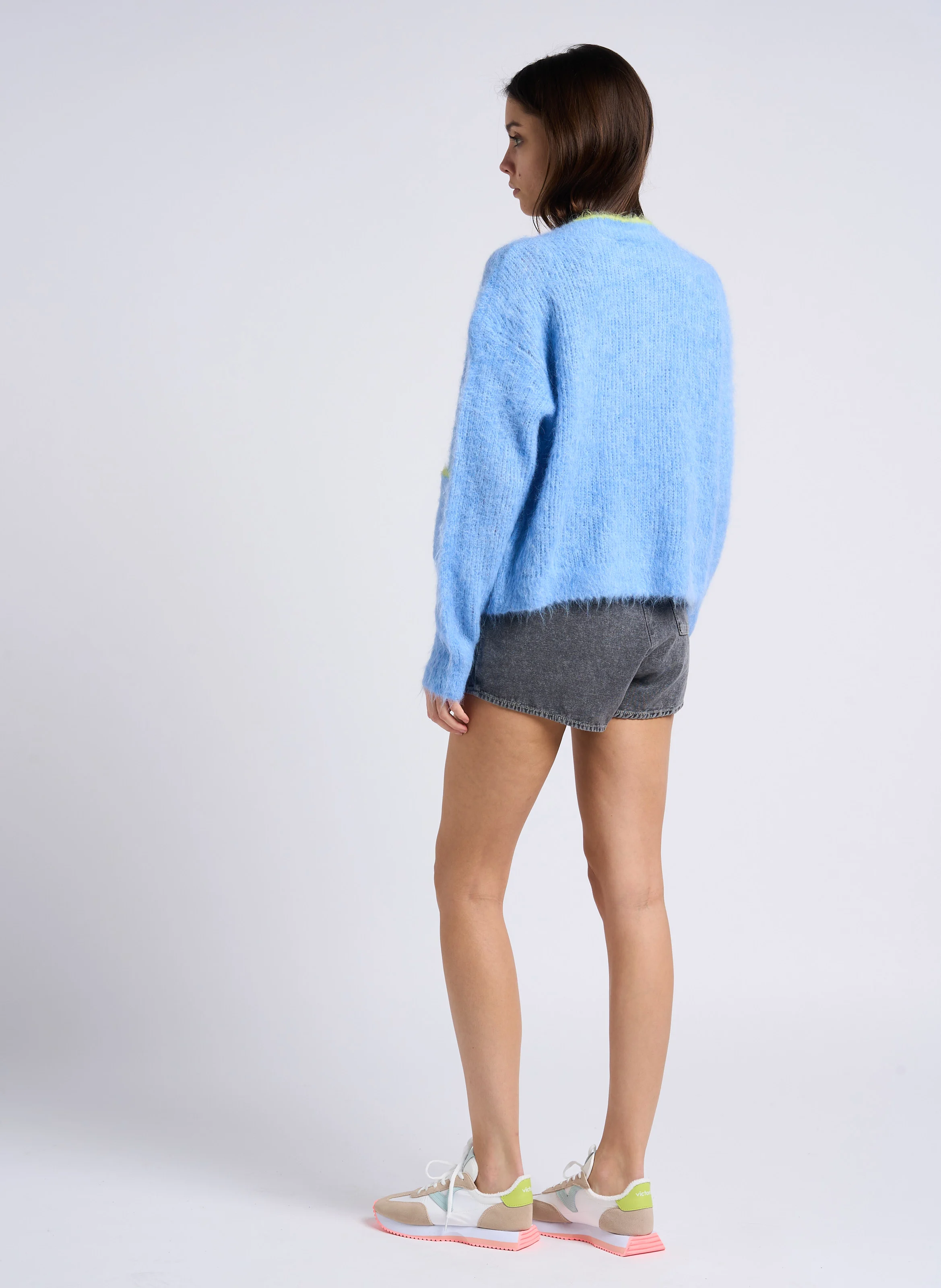JAZY - Short droit en coton | Gris