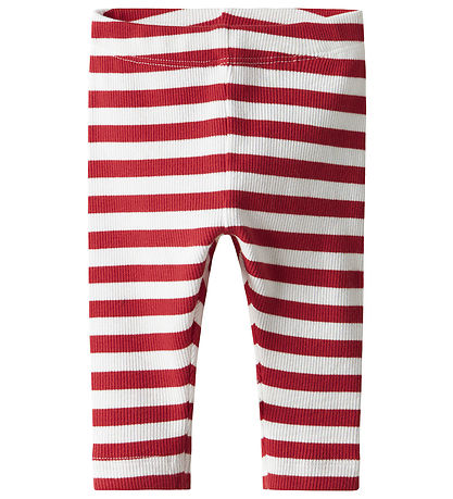 Name It Leggings - Rib - NbfFolisa - Bright White/Chinesisch Rot