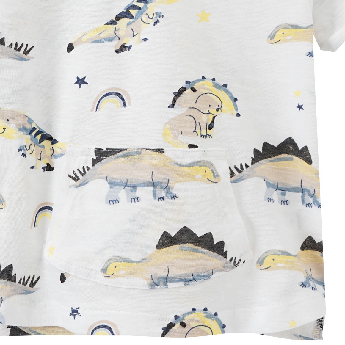 Topomini Baby T-Shirt mit Dino-Prints weiss