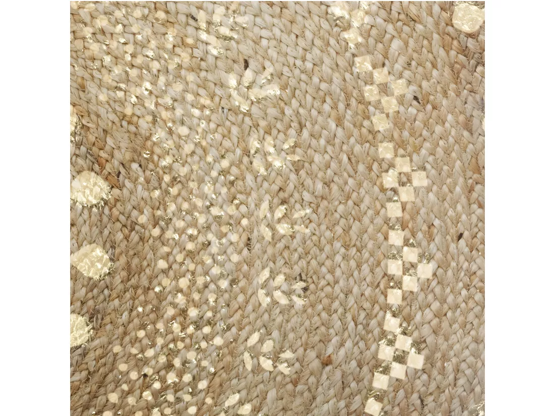 Tapis Rond en Jute éclats dorés D 115 cm