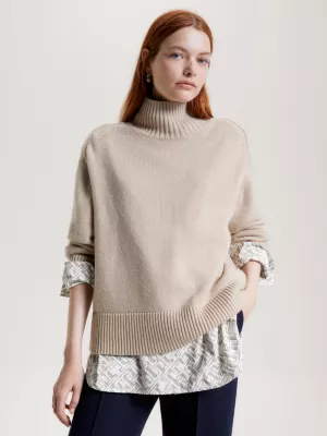 Suéter de gola alta estilo casual