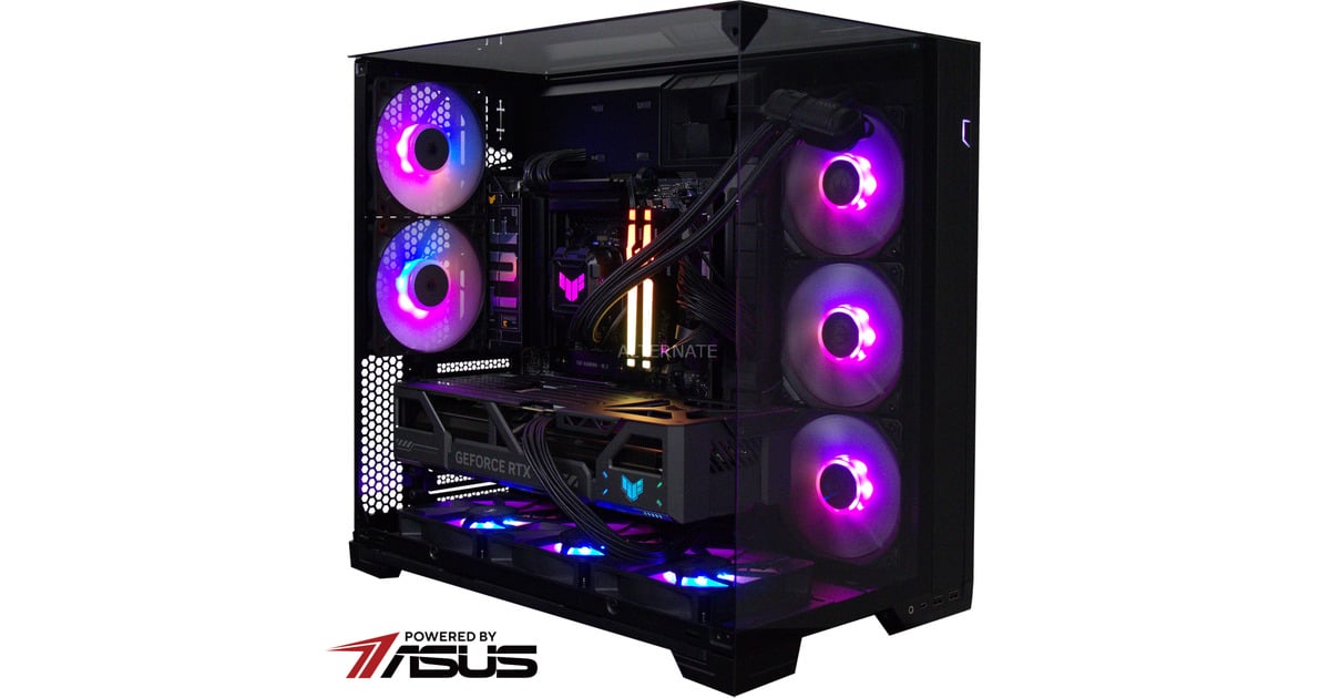 ALTERNATERyzen 7 - RTX 5080 Gaming pc Powered by ASUS  (Zwart | R7 9800X3D | RTX 5080 | 32 GB | 2 TB SSD)