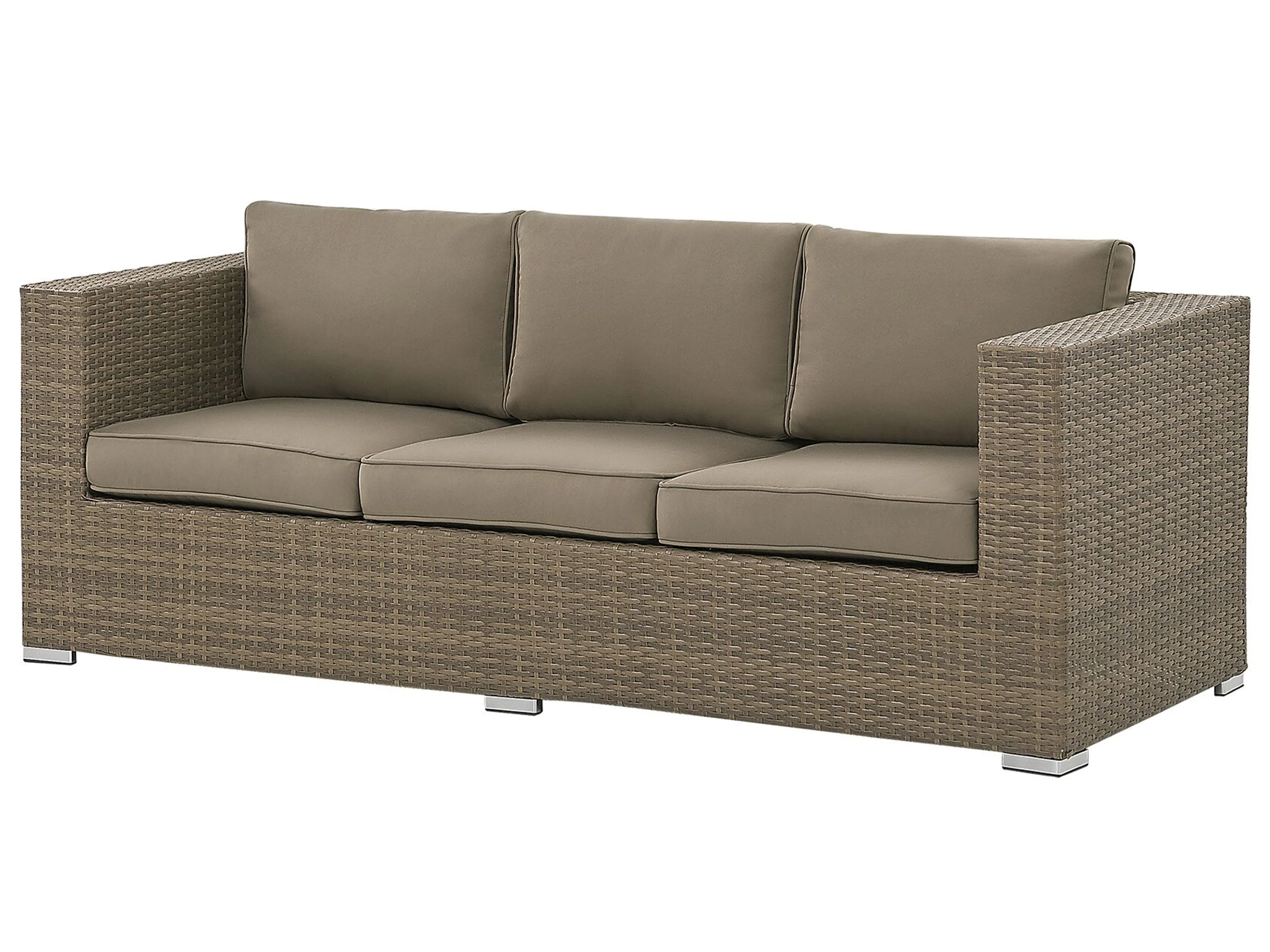 Loungeset met tafel 5-zits BELLUNO PE rotan Bruin