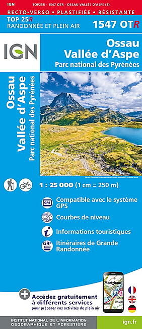 IGN - TOP25R 1547OTR OSSAU 1 25 000