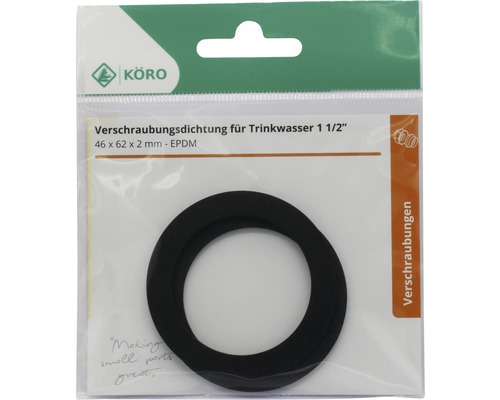 EPDM ring 46 x 62 x 2 mm 70 Sh.A voor schroefverbinding 1 1/2