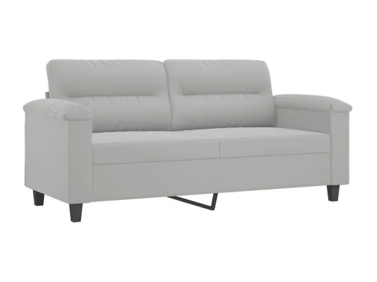 Ensemble de canapés 2 pièces coussins gris clair tissu microfibre