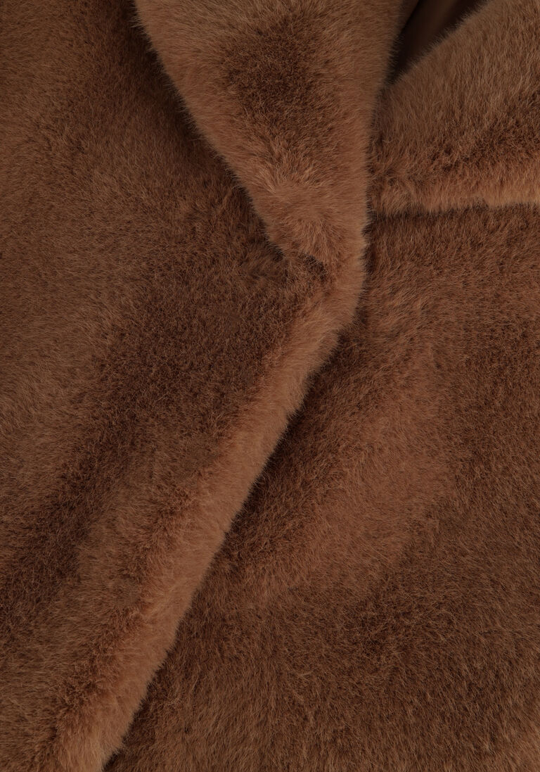 STAND STUDIO taupe stand studio faux fur jas camille cocoon coat