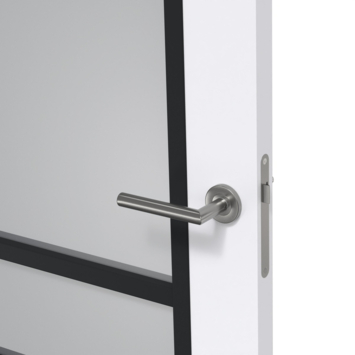 Arne & Bodil binnendeur ABD518 rook glas - extra wit afgelakt - glaslat diep zwart