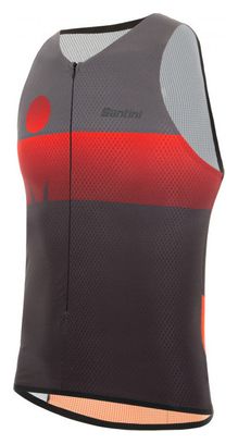 Maillot Sans Manches Santini X Ironman Audax Aero Noir / Rouge