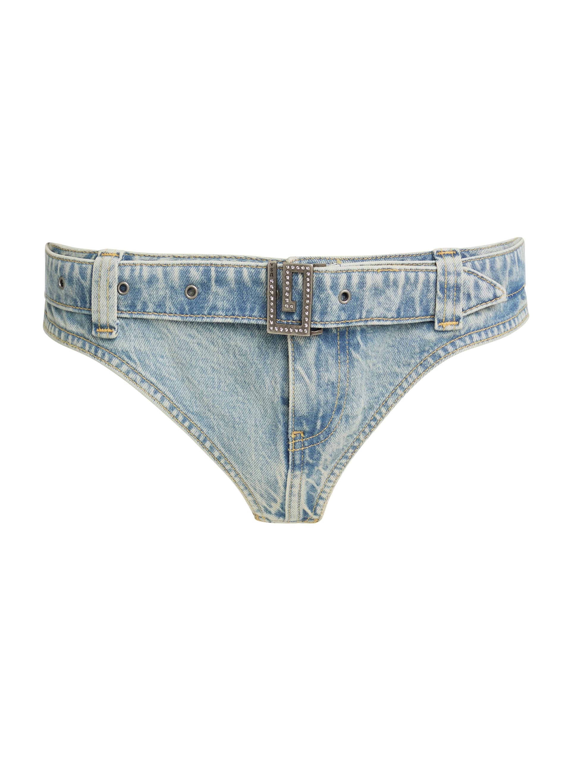 calcinha jeans com cinto
