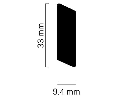 Plint S10 eiken gelakt 9,4 x 33 x 2400 mm