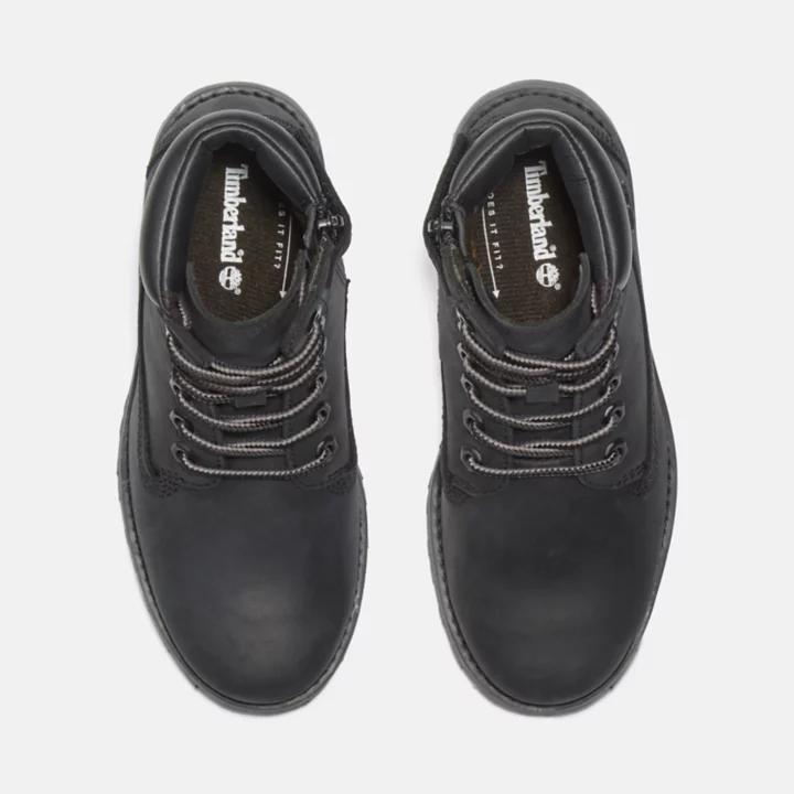 Bota infantil Courma de 6 polegadas com zíper lateral na cor preta.