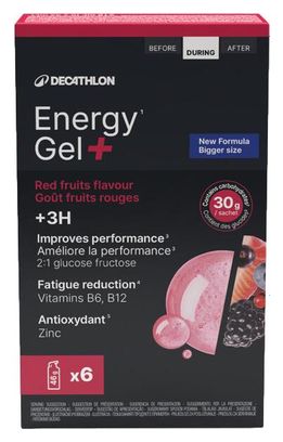 Gels énergétiques Decathlon Nutrition Energy Gel  Fruits rouges - 6x35ml