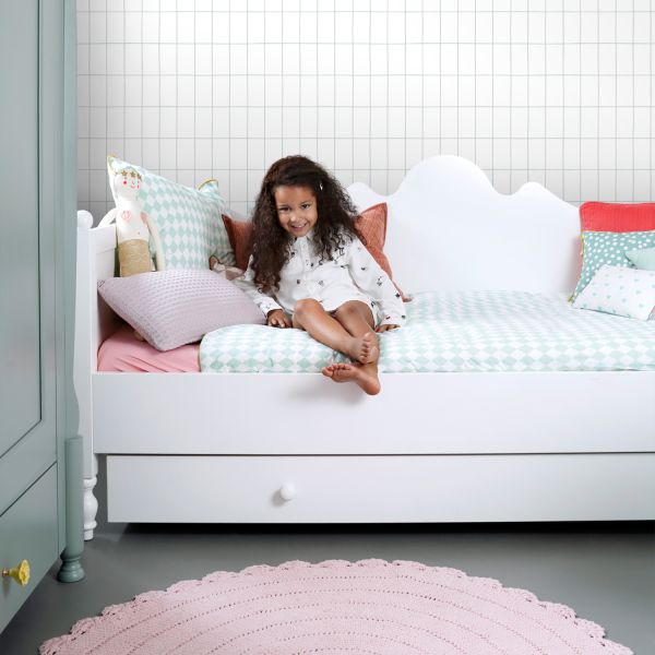 Estahome Kleine Tegeltjes Behang - 0,53 x 10,05 m - Vergrijsd Blauw